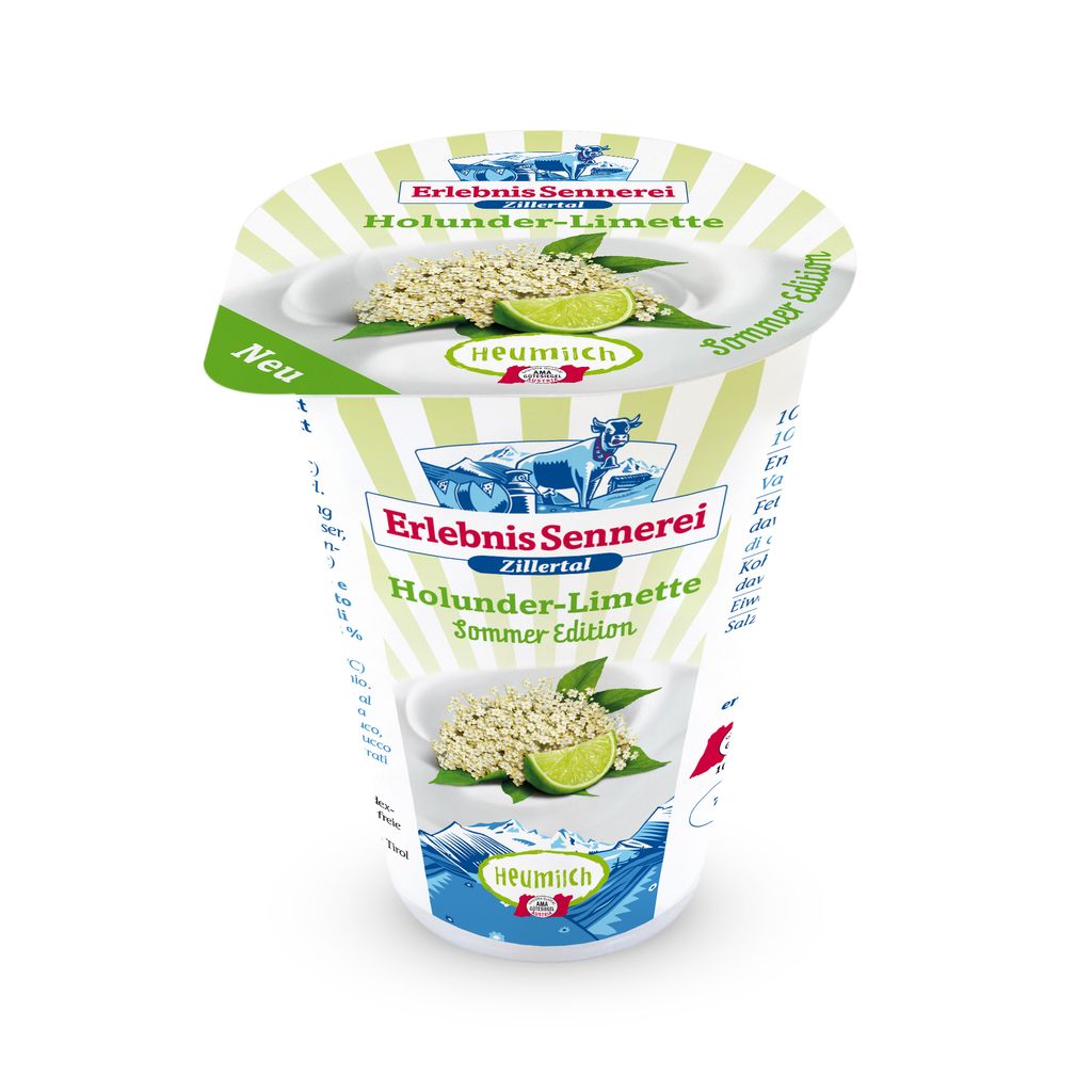 Neu Im Regal Erstes Heumilch Joghurt Holunder Limette Und Karamell