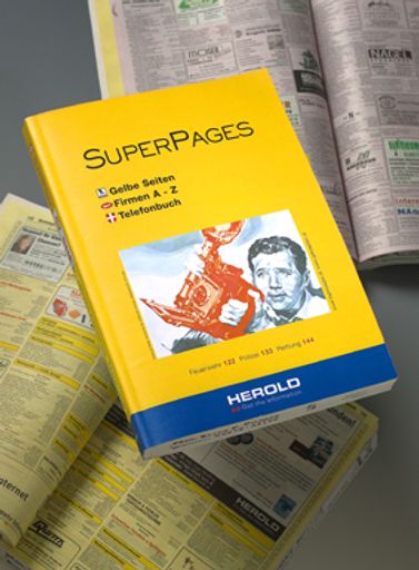 Vorschau Bild von Bild zu OTS142 - Neben den Gelben Seiten und dem klassischen
Telefonbuch enthalten die SuperPages ein auf rosaroten Seiten
gedrucktes alphabetisches Firmenverzeichnis sowie einen Stadtplan der
jeweiligen Landeshauptstadt.