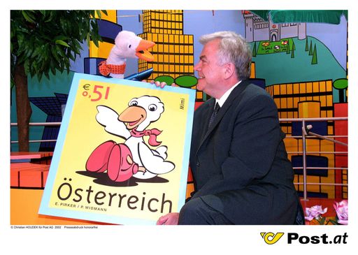 Bild zu OTS - Präsentation der Sondermarke Mimi durch den
Generaldirektor der Österreichischen Post AG Dr. Anton Wais