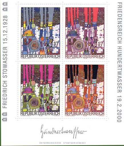 Bild zu OTS - Bei der diesjährigen "Government Stamp Printers
Conference" in Seoul erreichte die Österreichische Staatsdruckerei in
der Kategorie "Best Multiple Issue" den ersten Platz für die
Hundertwasser Briefmarke.