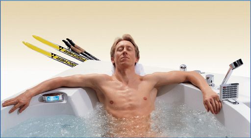 "So kann man Wellness wirklich entspannt genießen!"
Olympiasieger Christian Hoffmann in einem Duscholux Whirlpool mit
3-fach Hygieneschutz.