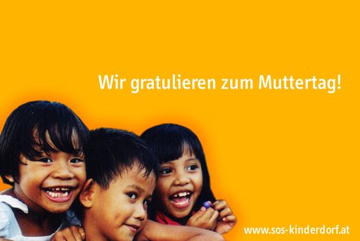 Als spezielles Online Service zum bevorstehenden
Muttertag bietet SOS-Kinderdorf auf seiner Homepage elektronische
Muttertagsgrüße an http://www.sos-kinderdorf.at/e-cards.
