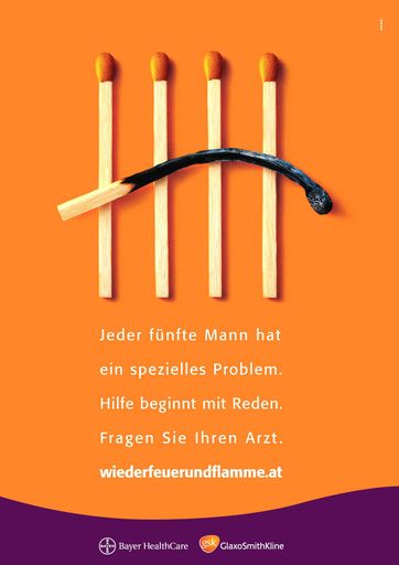 "Jeder 5. Mann hat ein Problem" - Jede Zigarette
wirkt wie ein Tritt in den Schritt! Neben Diabetes, Bluthochdruck
und Fettstoffwechselstörungen ist Nikotin die Hauptursache für
Potenzprobleme bei Männern.