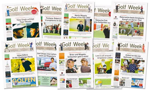 Seit 6. Juni 2003 sorgt die Golf Week für mehr
Schwung in der Golfszene. Mit einem in Europa einzigartigen und
innovativen Konzept bringt die Zeitung wöchentliche Highlights,
Insider-Infos und Know-how vom grünen Sport.