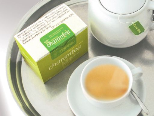 "charantea Lemongras Mint. 15 Teebeutel für eine
Woche."