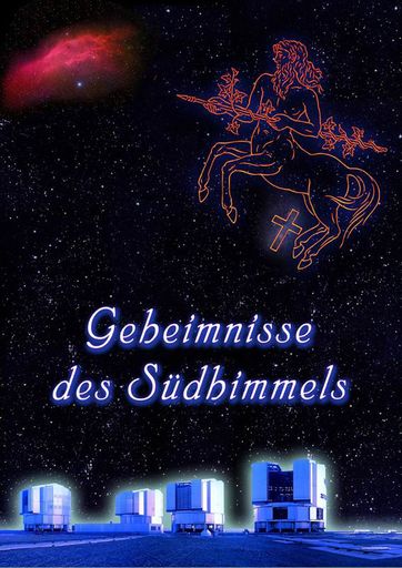 Vom Observatorium in Chile mit seinen Teleskopen
neuester Technologie führt Sie diese brandneue Multimediashow auf
eine Reise zu den Sternen und Nebeln unserer Galaxis, Roten Riesen,
Weißen Zwergen und Supernovae bis über die Grenzen unserer
Milchstraße zur rätselhaften dunklen Materie.