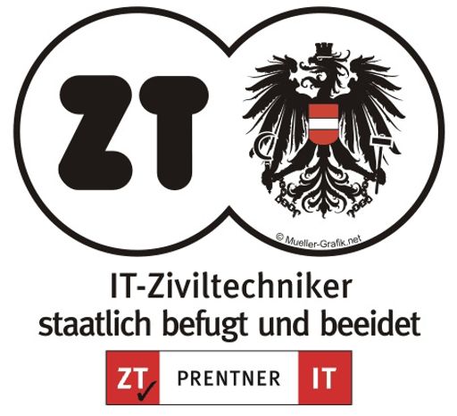 Vorschau Bild von Das IT-Ziviltechnikerzeichen der ZT Prentner IT ist
ein anerkanntes Vertrauenssiegel für Kunden und Partner.