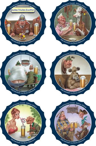 Wird eine von Künstlern gestaltete Bierdeckelserie in
millionenfacher Auflage präsentiert, dann spricht ganz Österreich
von der Jahresedition aus der Privatbrauerei Zwettl. Farbenfroh und
humorvoll Ð sechs neue Motive, vom bekannten Karikaturisten Bruno
Haberzettl gestaltet, wurden nun im Kloster UND präsentiert.