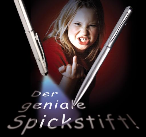 Mit dem neuen Spickstift schreiben coole Kids ihre
geheimen Botschaften unsichtbar auf Papier, Stoff und Haut.