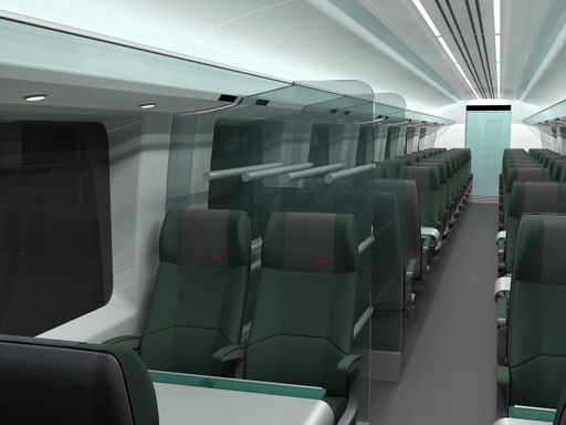 Vorschau Bild von Die ÖBB setzen mit der railjet Fernverkehrsflotte neue Maßstäbe.
Insgesamt bietet der railjet 440 Sitzplätze Ð 90 in der Premium-
und Business-Class, 350 in der Economy-Class.
