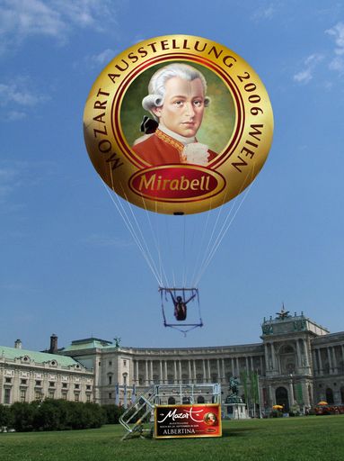 Vom 19. bis 27. August findet am Heldenplatz in Wien ein ganz besonderes Spektakel statt: Ein Fesselballon im Design der Echten Salzburger Mozartkugel von Mirabell mit einem Durchmesser von 9 Metern steigt in den Himmel.