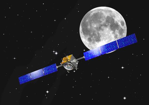  SMART-1 - Europas erste Mission zum Mond. Die 360 kg schwere ESA-Raumsonde wird vom Europäischen Satellitenkontrollzentrum ESA/ESOC in Darmstadt gesteuert.