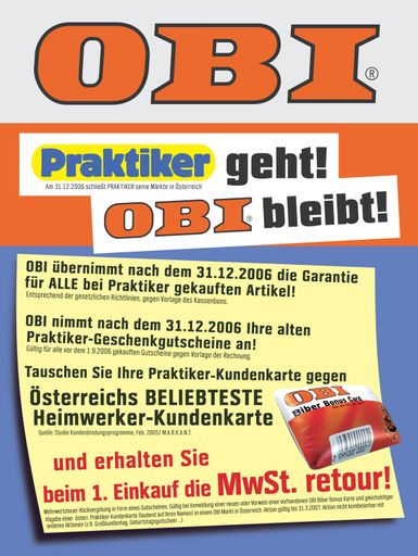 Inserat OBI Kampagne