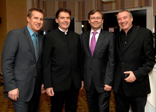 v.l.n.r.: Markus Pohanka (Moderator ORF Wien), Dr. Ludwig Flich (klangBilder Initiator), Alexander Wrabetz (design. ORF Generaldirektor), Rudolf John (Film-Experte KURIER)