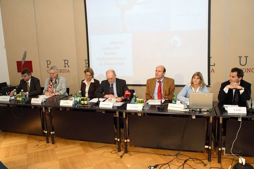 v.l.n.r.: Prim. Univ.Prof. Dr. Klaus Klaushofer, Dr. Anna Bucsics, Dr. med. Barbara Möller MPH, Dr. Robert Buchacher, Prim. Univ. Prof. Dr. Heinz Ludwig, Elke Weichenberger, Prim. Univ. Prof. Dr. Richard Greil
http://pressefotos.at/m.php?g=1&u=42&dir=200612&e=20061204_k&a=event