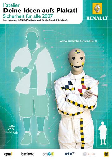 Unter dem Motto "l’atelier: Deine Ideen aufs Plakat!" sucht RENAULT auch in diesem Schuljahr das beste Verkehrssicherheitsplakat und lädt SchülerInnen der 7. und 8. Schulstufen ein, ihre Ideen zu Papier zu bringen.
