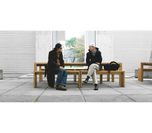 Herbert Brandl (im Bild links) und Robert Fleck im Österreichischen Pavillon in Venedig