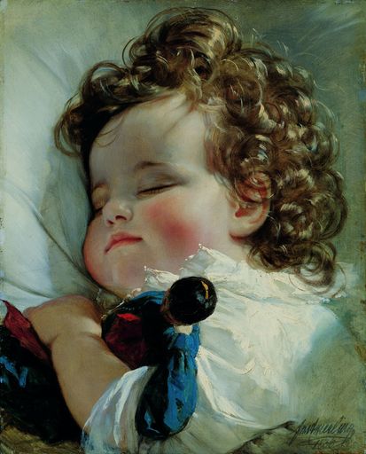 Friedrich von Amerling (1803-1887), Porträt der Prinzessin Marie Franziska von Liechtenstein (1834-1909) im Alter von zwei Jahren, 1836