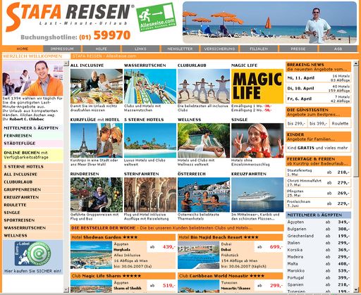Vorschau Bild von Seit dem neuen Web-Auftritt von Stafa Reisen am 12.04.2007 verfügt www.stafa.at über noch mehr Funktionalität, ist noch übersichtlicher, noch schneller geworden.