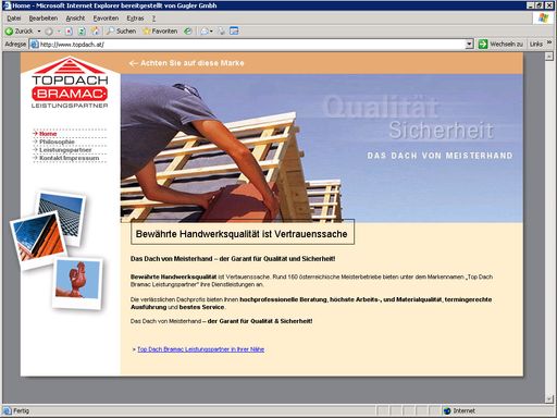  Mit einem frischen, dynamischen Design informiert die neue Internet-Plattform www.topdach.at über rund 160 Dachdecker-Qualitätsbetriebe, die österreichweit vertreten sind.