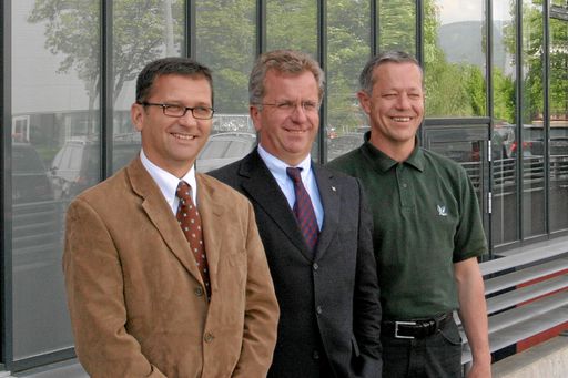 von links nach rechts: Vertriebsleiter Josef Imp sowie die Firmengründer Josef Heissenberger und Rudi Pretzler