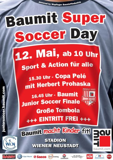 Vorschau Bild von Der Baumit Super Soccer Day 2007 findet am Samstag, 12. Mai, ab 10 Uhr im Stadion Wiener Neustadt statt.
