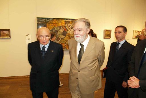 Prof. Dr. Rudolf Leopold führte Präsident Napolitano zu den Gemälden Kolo Mosers in der aktuellen Ausstellung des Museums über den bedeutenden Wiener Secessionisten.