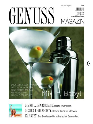 Die aktuelle Ausgabe des GENUSS.MAGAZINs (wie immer im Kombi mit wein.pur) erhalten Sie ab 2. Juli 2007 in der Trafik, beim Zeitschriftenhandel und bei allen OMV Viva Shops.
