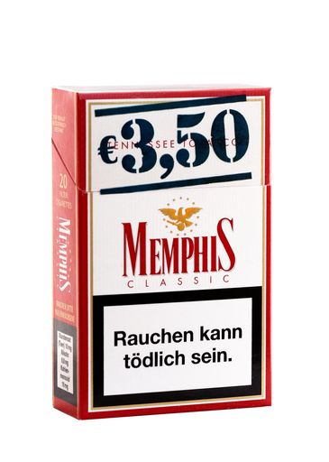 Memphis Classic Packung mit Preishinweis auf Packungsfolie