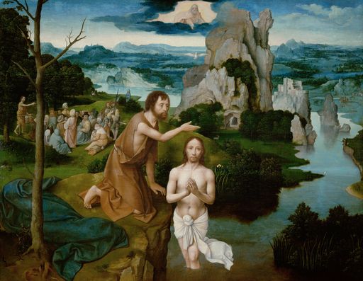 "Die Taufe Christi" - Joachim Patinir
Honorarfrei bei aktueller Berichterstattung im Zusammenhang mit der Ausstellung