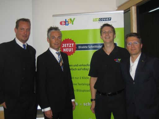 Bild von links nach rechts: Thomas Mandl ( Director Tiscover.com Portal),Thomas Reisenzahn (ÖHV), Rainer Leeb (Ebay Österreich), Konrad Plankensteiner ( Vorstand Tiscover )
