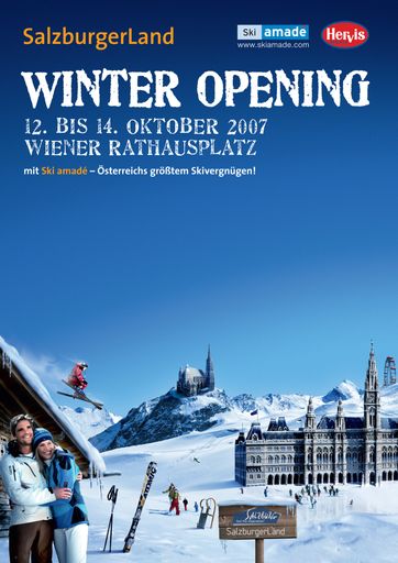 Vorschau Bild von Das SalzburgerLand holt den Winter mit all seinen Facetten in Österreichs Hauptstadt und verwandelt den Wiener Rathausplatz in eine winterliche Sport- und Erlebnislandschaft. Vom 12. bis 14. Oktober 2007 verspricht das Winter Opening ein Fest für die gesamte Familie zu werden.