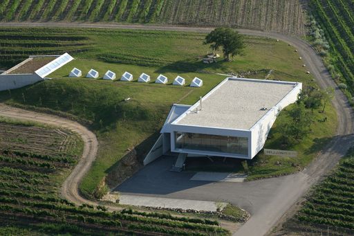 Vorschau Bild von Anreise per Helikopter: Das Weingut Leo Hillinger liegt in den Weinbergen von Jois (Burgenland), 30 Minuten von Wien entfernt. Der innovative Winzer stellt sein modernes Weingut für Seminare und Meetings zur Verfügung.