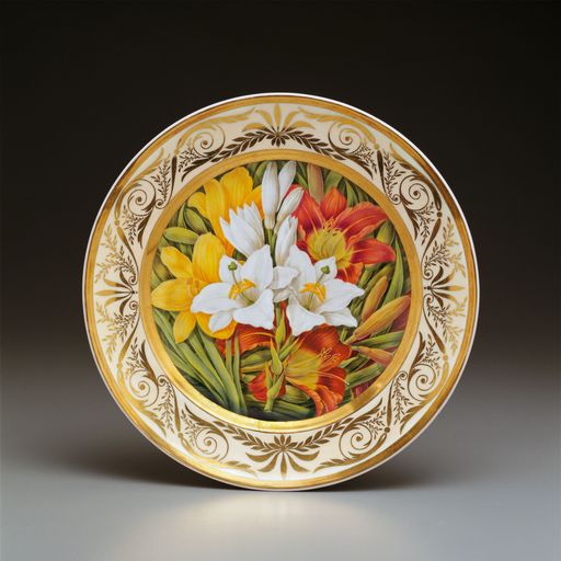 Vorschau Bild von Teller aus einer Serie mit zehn Tellern mit spiegelfüllender Blumenmalerei
KPM Berlin, 1823-1832
Inv.-Nr. B-285
The Richard Baron Cohen Collection