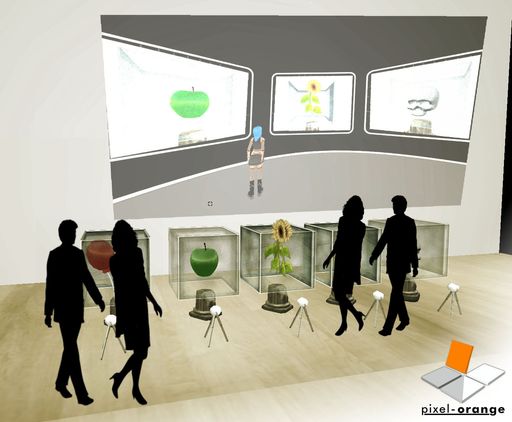  In der vom Wiener Unternehmen pixel-orange OG (www.pixel-orange.com) in Zusammenarbeit mit dem Offenen Haus Oberwart (OHO) (www.oho.at) organisierten digitalen Kunstausstellung "First Life / Second Life" oder "...die Konstruktion der Wirklichkeit" wird die Vergänglichkeit von Objekten thematisiert.