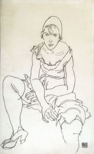  Schiele: Mädchen in Unterwäsche