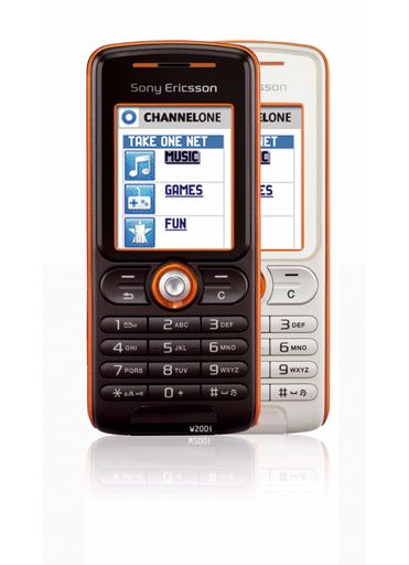 Sony Ericsson W200i in weiß/orange und schwarz/orange