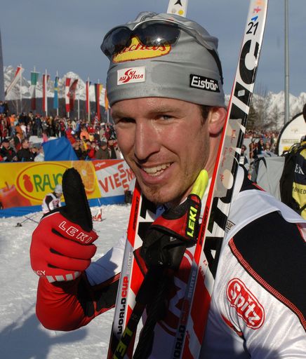  Der derzeitige Weltcup-Dritte und Lokalmatador Christoph Bieler freut sich auf ein spannendes Weltcup Rennen in Seefeld.
