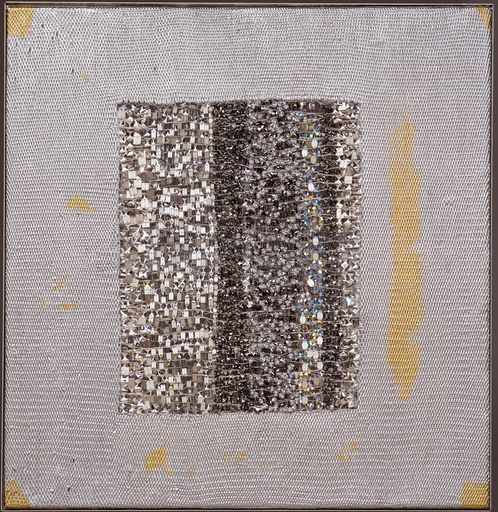  Swarovski Kristallquadrat   Jahr: 2006  Technik: Silicon, Swarovskikristalle, Silber  Größe: 138x133cm