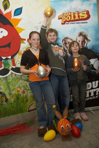 In Minopolis wartet während der gesamten Osterferien täglich von 10 bis 19 h ein buntes Programm auf die Kinder. 
http://pressefotos.at/m.php?g=1&u=43&dir=200803&e=20080308_o&a=event