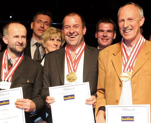 Josef Rieger, Silber, Sigi Herzog, Gold, Franz Kostenzer, Bronze, Destillata 2008.