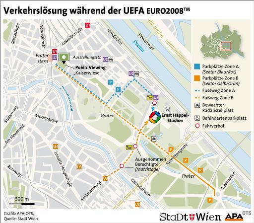 Vorschau Bild von Verkehrsloesung waehrend der UEFA EURO 2008TM