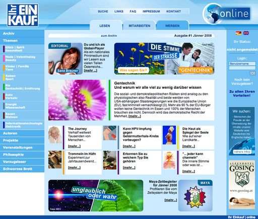  Das freundliche Erscheinungsbild und die einfache Navigation haben für ein bisher positives Feedback der Startseite von IhrEinkauf Online gesorgt.