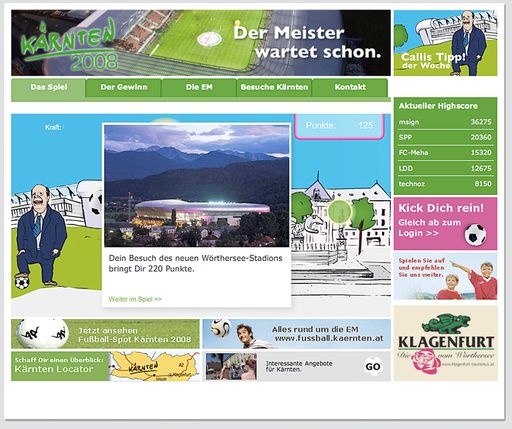 Vorschau Bild von Kärnten gibt Fußballfans schon jetzt den Kick - beim Online-Match unter www.fussball.kaernten.at können sie sich quer durchs schöne Kärnten kicken und im Team einen tollen Preis "ergaberln".