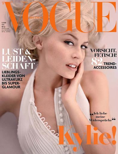  Kylie Minogue für VOGUE 05/08. Abdruck ganz oder auszugsweise honorarfrei gestattet bei Quellenangabe VOGUE 5/08. Coverabdruck bei Nennung des Fotografen Vincent Peters.  Die Verwendung dieses Bildes ist für redaktionelle Zwecke honorarfrei. Abdruck bitte unter Quellenangabe: "obs/Vogue"