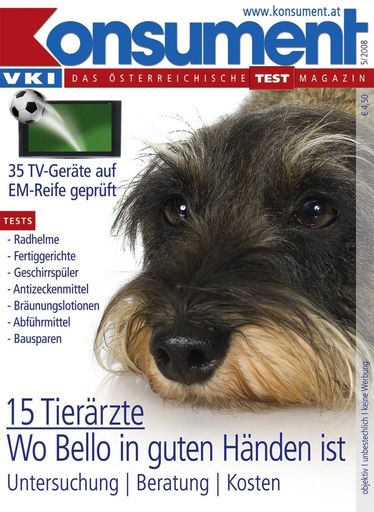 "Konsument"-Mai-Cover 2008. Titelstory: Tierärzte im Test.