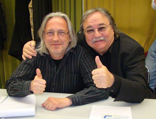 Vorschau Bild von Bernd Stromberger und Sylvester Levay beim Casting zu 'in nomine patris'