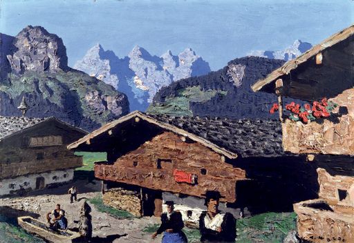 Vorschau Bild von WALDE, Alfons;  1891- 1998; Bergweiler  1934; Schätzpreis Euro 90.000 - 130.000; Öl auf Karton 48,2 x 69,5 cm; Lebendig, plastisch, pastos. Expressive Farben und Kontraste.