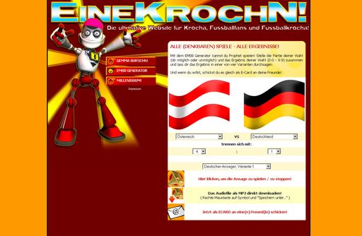 Vorschau Bild von Der EM08 Ergebnisgenerator - das persönliche Wunschergebnis als Audio Download oder E-Card