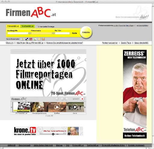 Die Startseite von FirmenABC.at